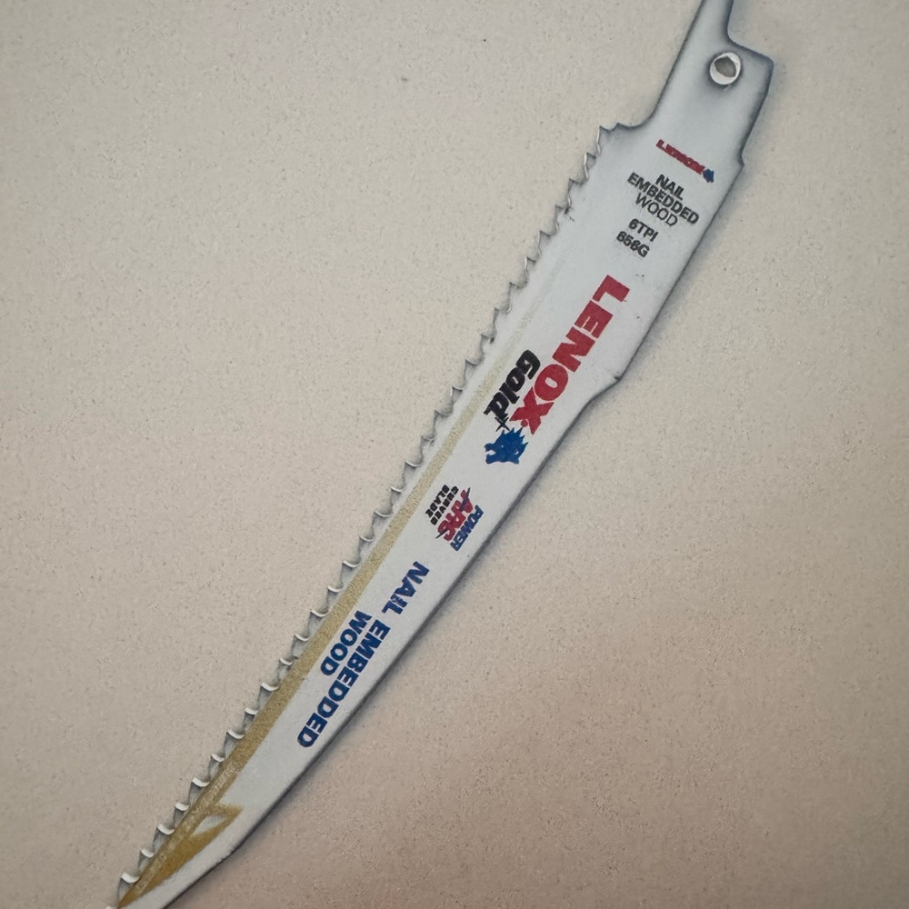 5 Lenox Gold Nail Embedded Wood Recip Saw Curved Cutting Blades 6TPI 656G